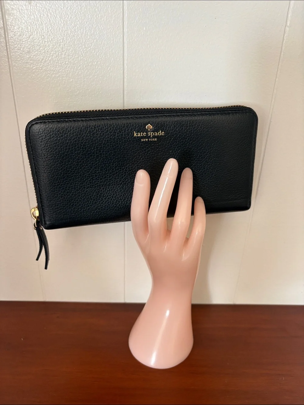 Kate Spade NY Laurel Way Neda Black soft Leather Zip Continental Wallet